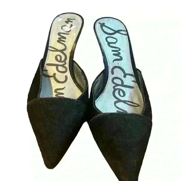 Sam Edelman Women's Odelia Pump Leather Slip On Heels Pointed Toe Black Size 8.5 - Picture 3 of 9